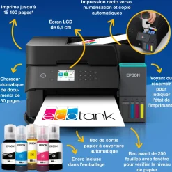Solution d’impression A4 Wi-Fi EcoTank ET-3950 équipée de réservoirs d’encre, avec jusqu’à 3 ans d’encre inclus