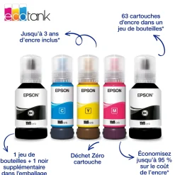 Solution d’impression A4 Wi-Fi EcoTank ET-3950 équipée de réservoirs d’encre, avec jusqu’à 3 ans d’encre inclus