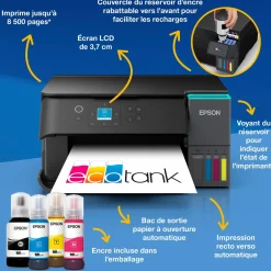 Solution d’impression A4 Wi-Fi EcoTank ET-2955 équipée de réservoirs d’encre, avec jusqu’à 3 ans d’encre inclus