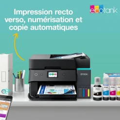 Solution d’impression A4 Wi-Fi EcoTank ET-4950 équipée de réservoirs d’encre, avec jusqu’à 3 ans d’encre inclus