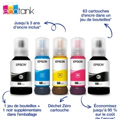 Solution d’impression A4 Wi-Fi EcoTank ET-4950 équipée de réservoirs d’encre, avec jusqu’à 3 ans d’encre inclus