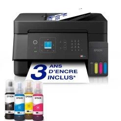 Solution d’impression multifonction A4 Wi-Fi et AirPrint EcoTank ET-4905 équipée de réservoirs d’encre, d’un écran LCD et d’un chargeur automatique de documents, avec jusqu’à 3 ans d’encre inclus