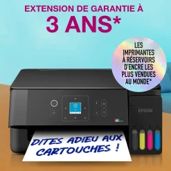 Solution d’impression multifonction A4 Wi-Fi et AirPrint EcoTank ET-2922 équipée de réservoirs d’encre, écran LCD et jusqu’à 3 ans d’encre inclus