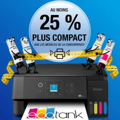 Solution d’impression multifonction A4 Wi-Fi et AirPrint EcoTank ET-2922 équipée de réservoirs d’encre, écran LCD et jusqu’à 3 ans d’encre inclus
