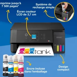 Solution d’impression multifonction A4 Wi-Fi et AirPrint EcoTank ET-2920 équipée de réservoirs d’encre, écran LCD et jusqu’à 3 ans d’encre inclus