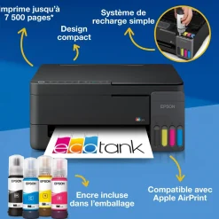 Solution d’impression multifonction A4 Wi-Fi et AirPrint EcoTank ET-2910 équipée de réservoirs d’encre, avec jusqu’à 3 ans d’encre inclus