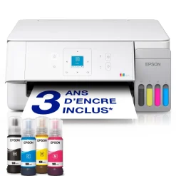 Solution d’impression multifonction A4 Wi-Fi et AirPrint EcoTank ET-2926 équipée de réservoirs d’encre, écran LCD et jusqu’à 3 ans d’encre inclus