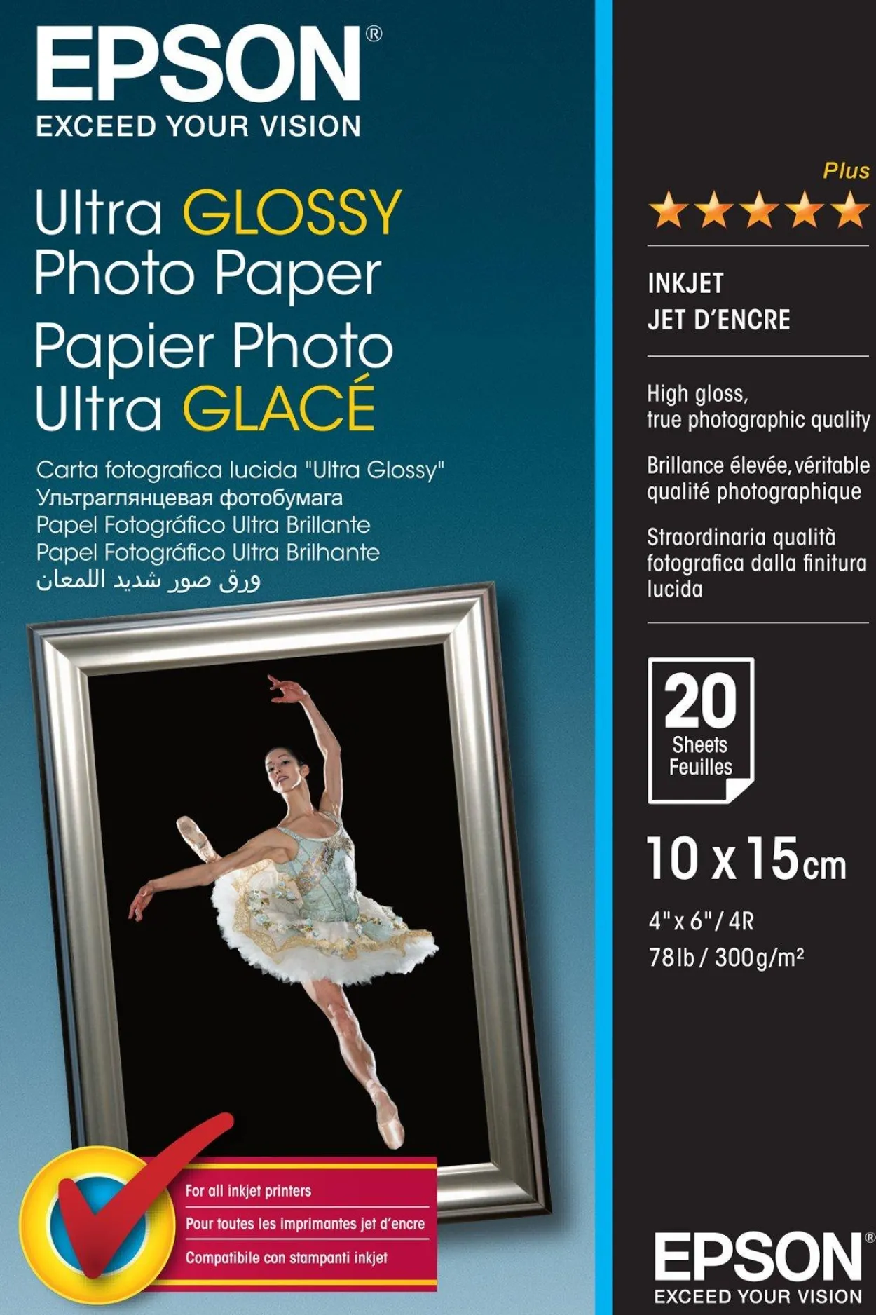 Ultra Glossy Photo Paper, 100 x 150 mm, 300g/m2, 20 Sheets