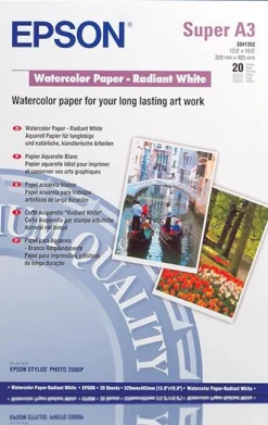 WaterColor Paper - Radiant White, DIN A3+, 190g/m2, 20 Sheets